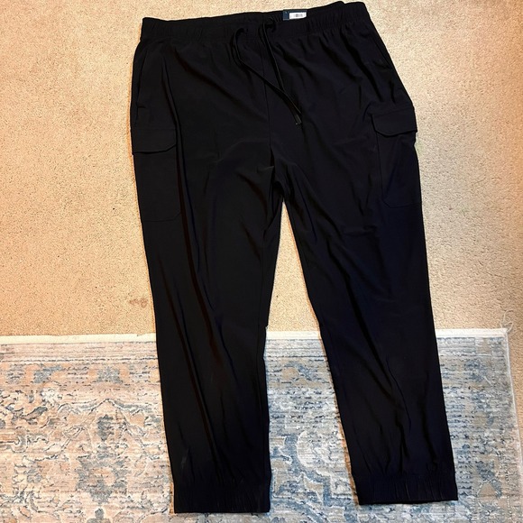 Men's Jogger Pants 3XLT Tall Black Tek Gear Cargo Pockets Relaxed Stretch Big - Picture 7 of 8